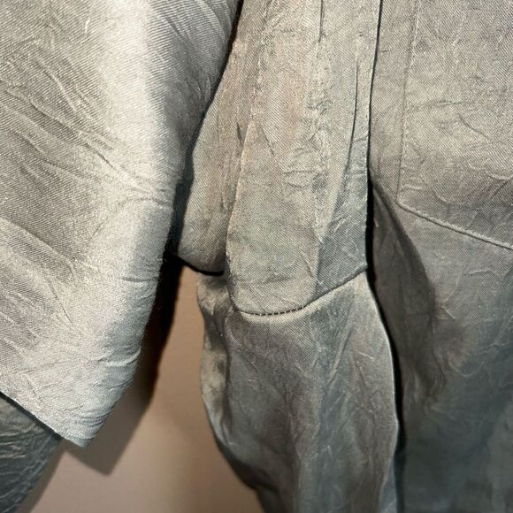 Zara Olive Green Slouchy Loose Fit Silky Jogger‎ Pants Size Small - Picture 8 of 9